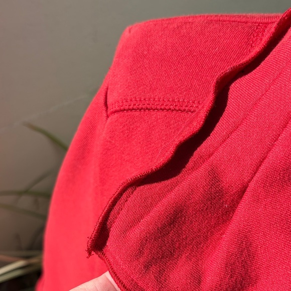 Women's Red Fleece Button-Up Jacket - Picture 4 of 5